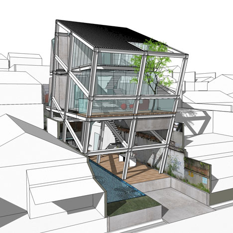 Budi Pradono用倾斜的集装箱将龙目岛的山坡房屋推高