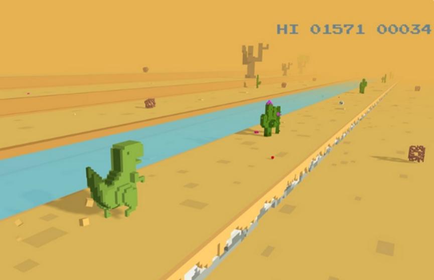您现在可以以3D模式玩Chrome T-Rex Runner游戏