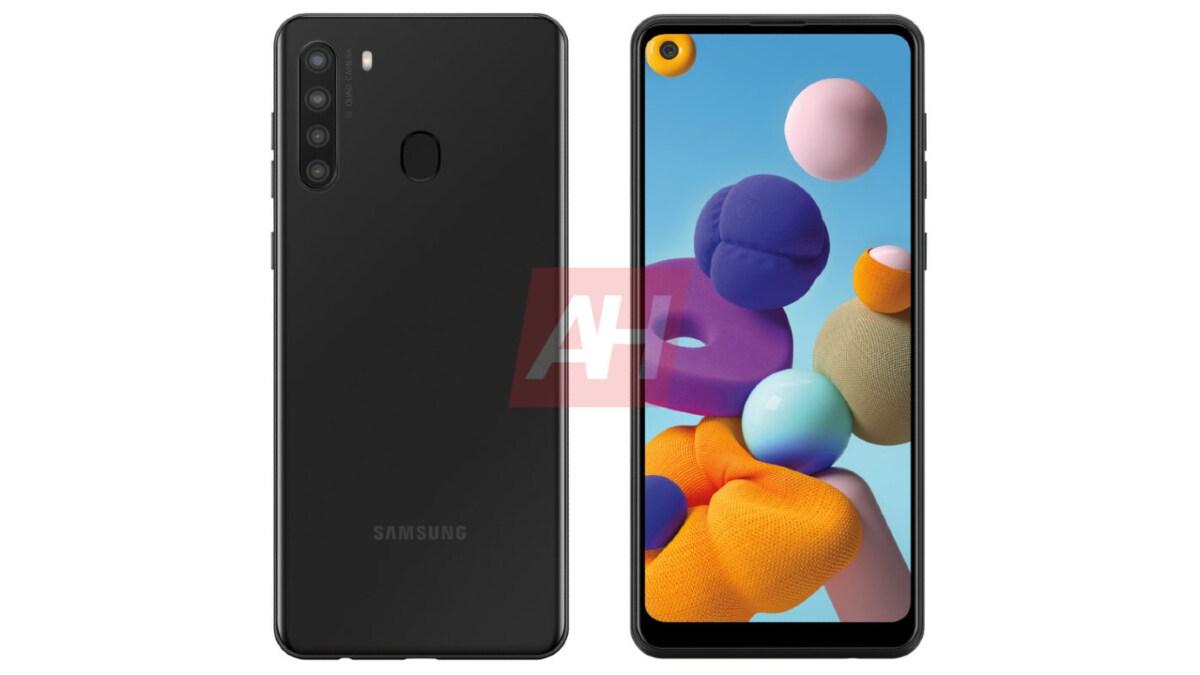 三星Galaxy A21号称拥有四个后置摄像头和打孔显示屏的渲染技巧