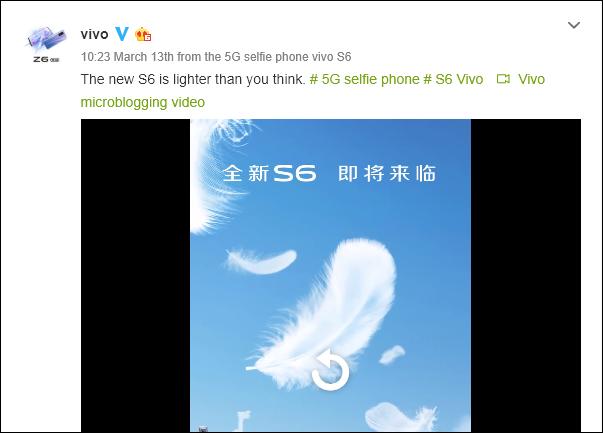 Teaser暗示5G Vivo S6将采用超薄轻巧的构造