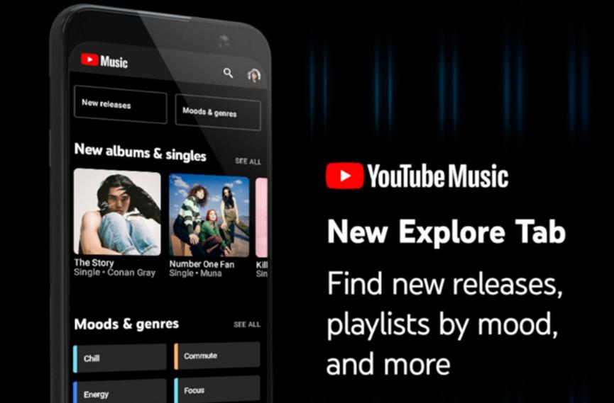 YouTube音乐在最新更新中获得了新的探索功能