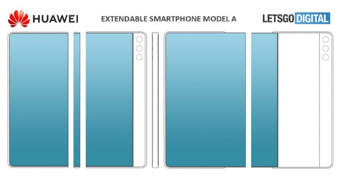华为新专利展示了两款带有滑动显示屏的智能手机