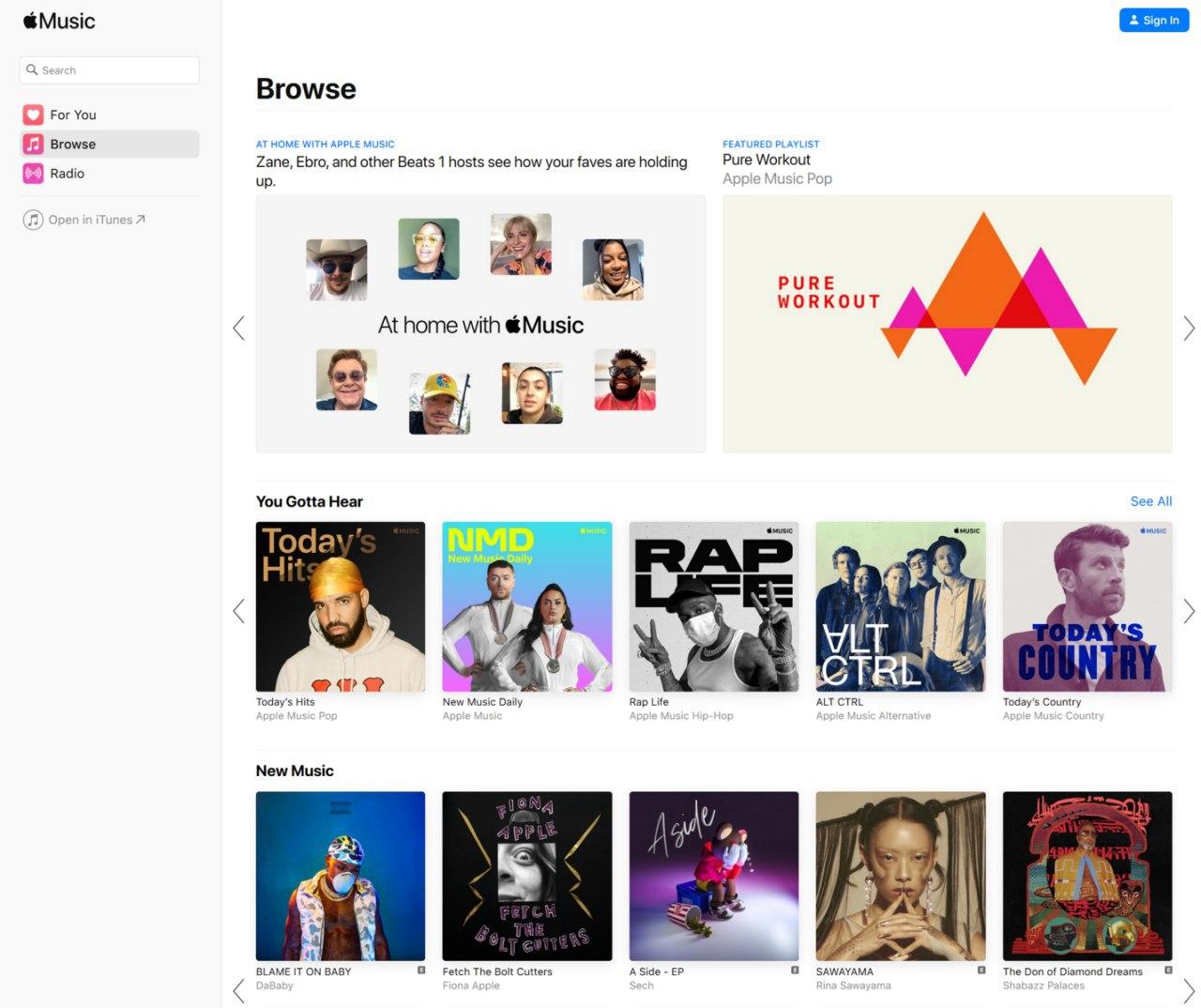Apple Music现在终于可以通过网络界面使用