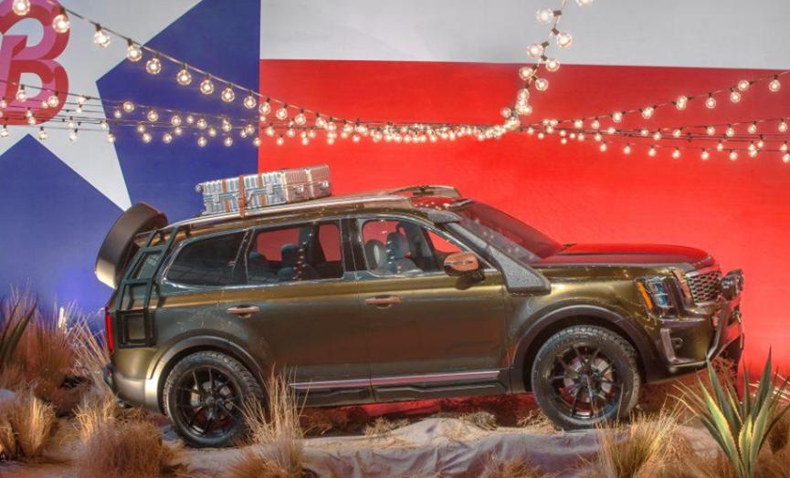 2020年起亚Telluride SUV预览了德克萨斯州主题的跑道