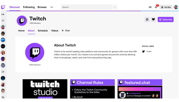 Twitch使用自定义工具和其他工具推出重新设计的频道页面