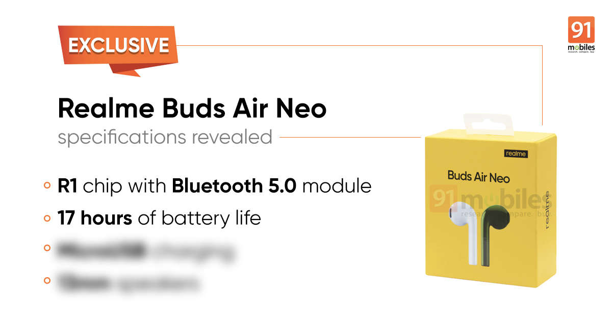 科技资讯:Realme Buds Air Neo设计，电池续航力以及更多功能亮相