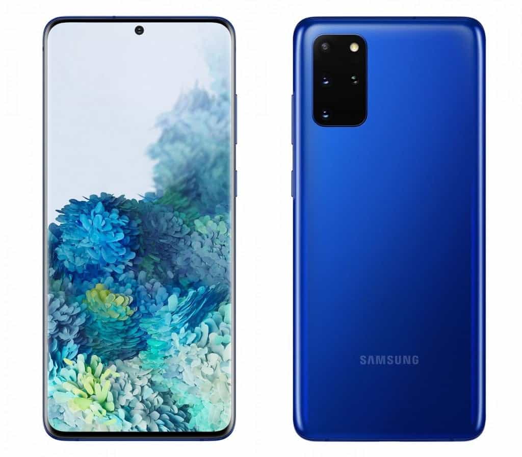 三星Galaxy  S20 + Aura  Blue颜色在荷兰推出