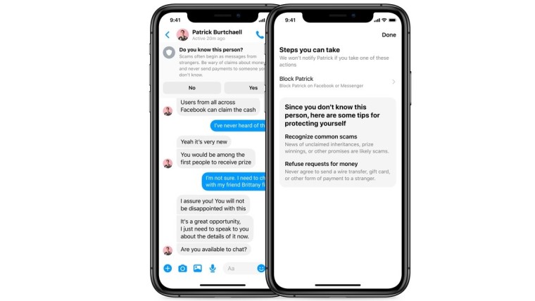 Facebook  Messenger现在可以帮助您识别假用户