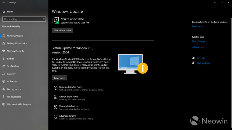 Microsoft会通知用户其系统上是否阻止了Windows 10 May 2020更新