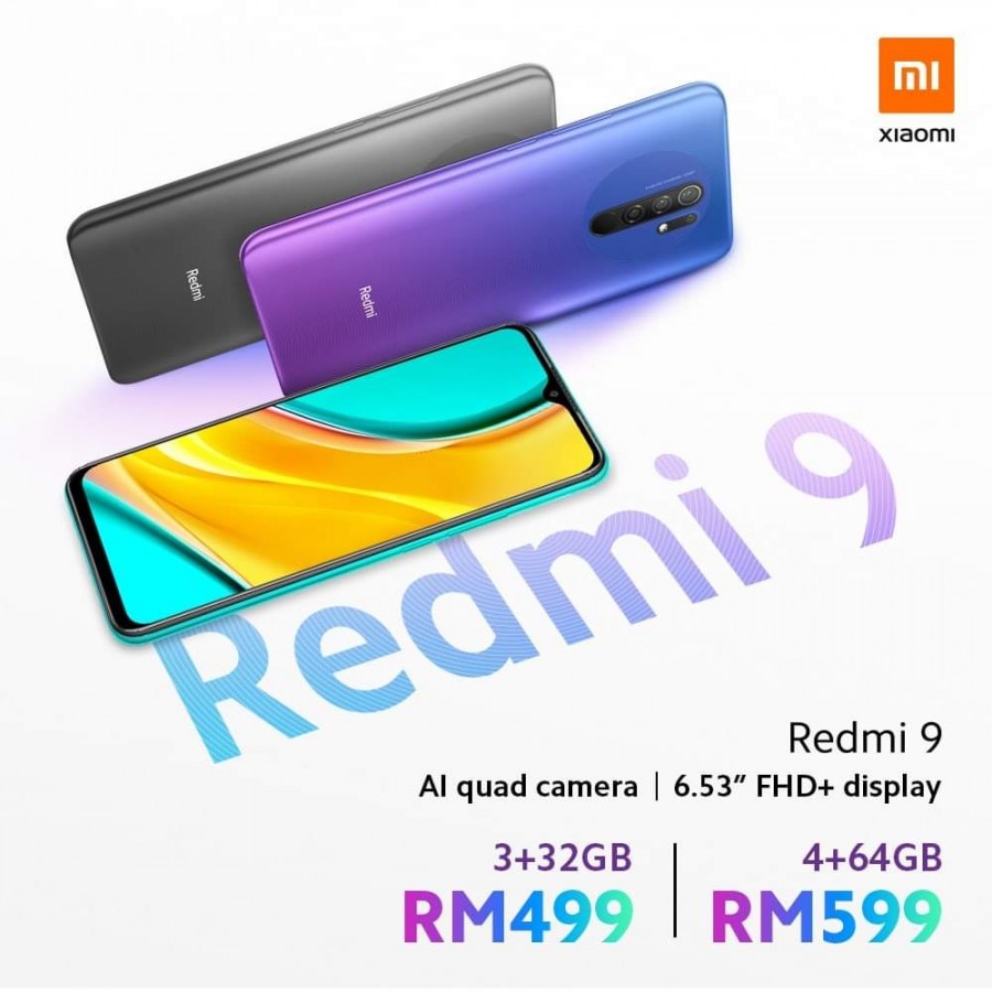 Redmi 9在马来西亚推出，价格从MYR499（〜€103）起！