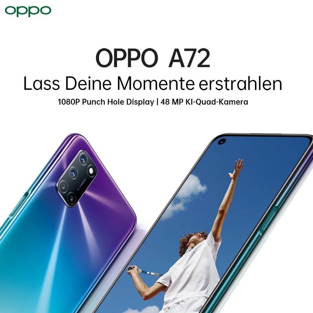 OPPO A52和OPPO A72中端4G手机在德国推出
