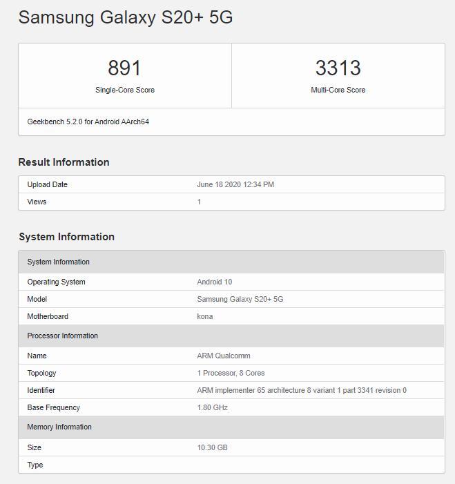 Snapdragon 865 Plus在Geekbench上得分很高