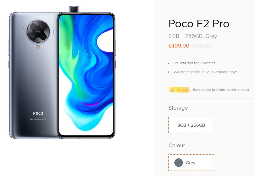 POCO F2 Pro现在可以在英国以479英镑的价格购买
