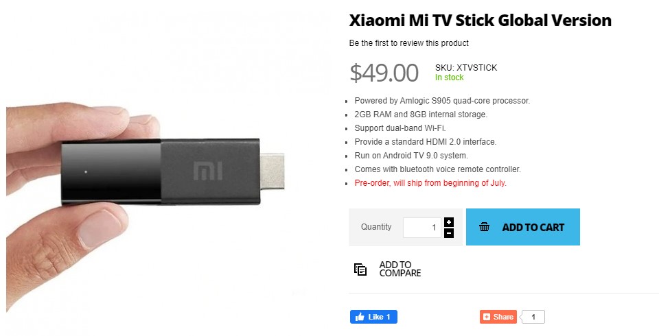 支持4K HDR的小米Mi电视棒可在Giztop上以39美元的价格购买