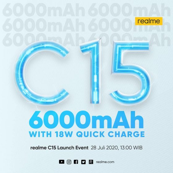 带四摄像头的Realme C15和6,000mAh电池将于7月28日发布