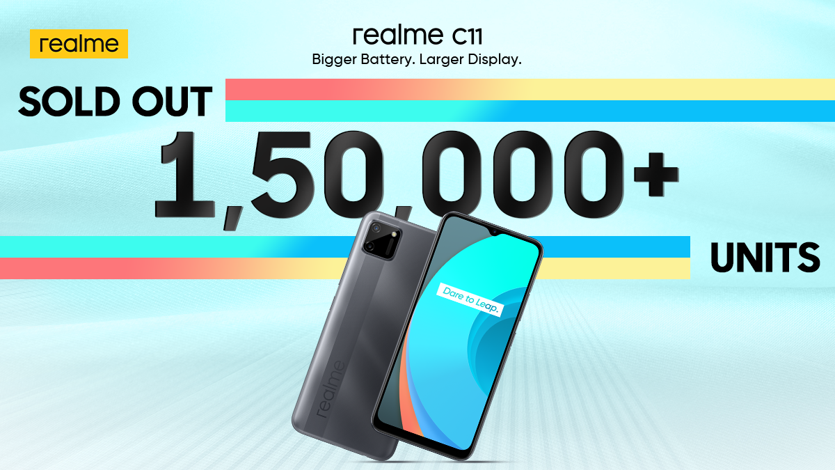 Realme C11在印度的首次销售仅2分钟便售出了超过15万台