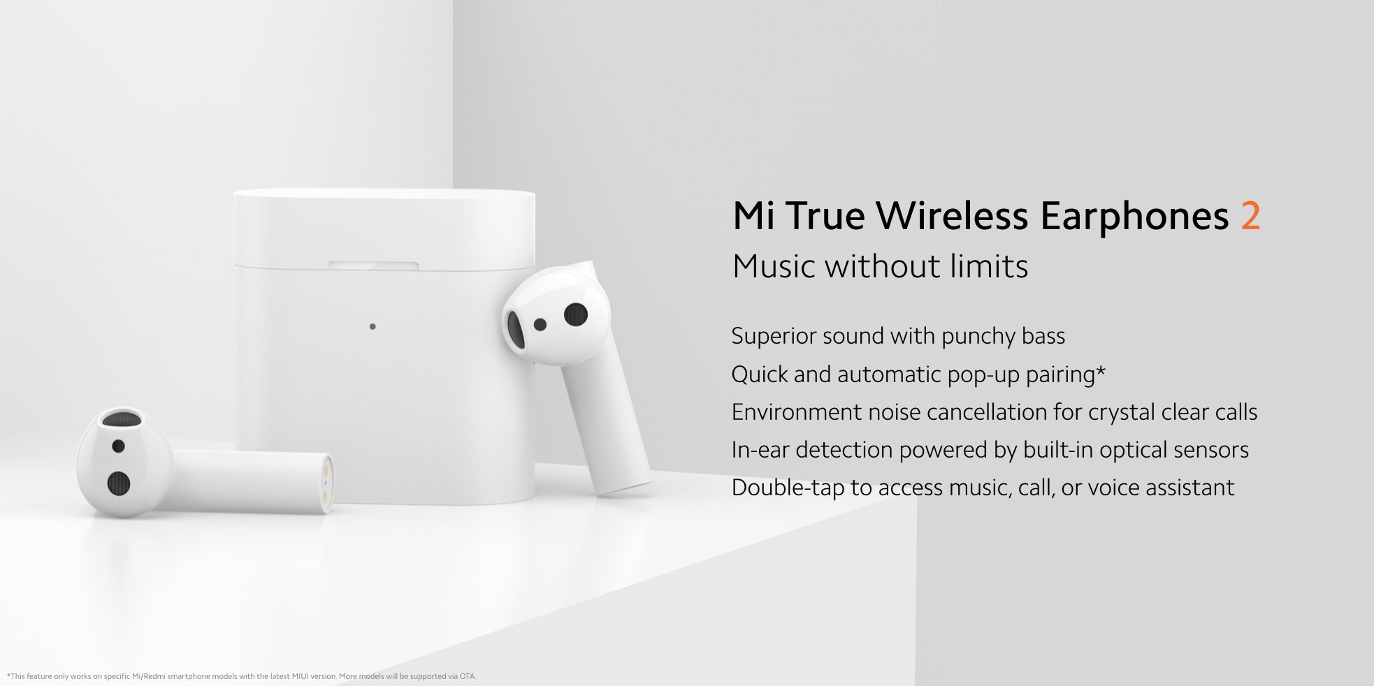 小米Mi True无线耳机2价格降至3,999 INR（$ 53）