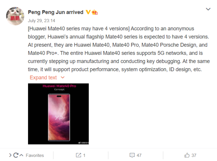华为传闻将推出新的Mate  40 Pro  Plus型号