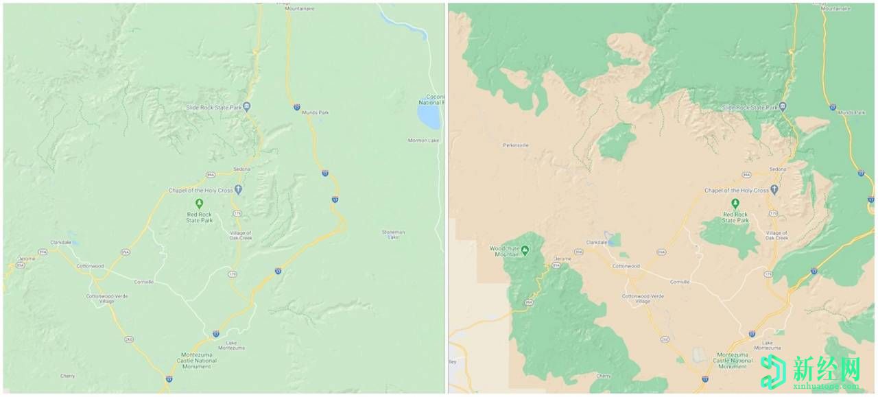 谷歌 Maps的新UI色彩丰富