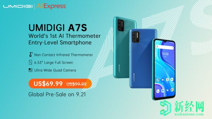 UMIDIGI A7S入门级智能手机与AI温度计一起推出，售价69.99美元
