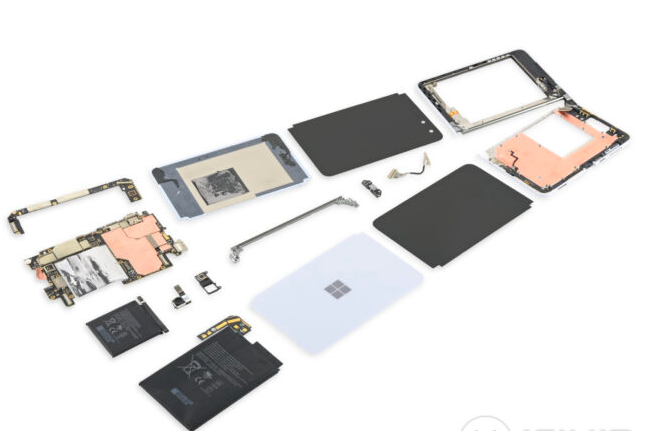 微软的可折叠手机Surface  Duo被iFixit团队拆解