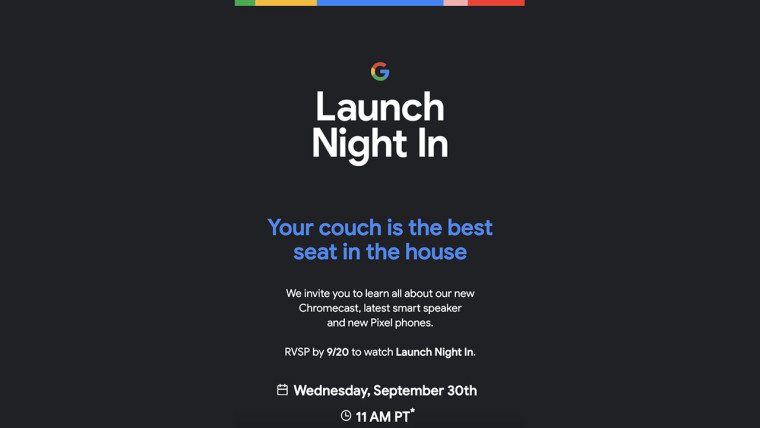 谷歌发出9月30日硬件活动邀请