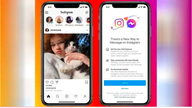 科技资讯:Instagram和Messenger用户现在可以通过跨应用集成与每个人聊天