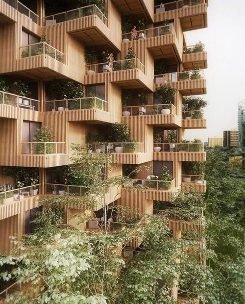 Penda提议使用交叉层压的木材模块建造多伦多树塔