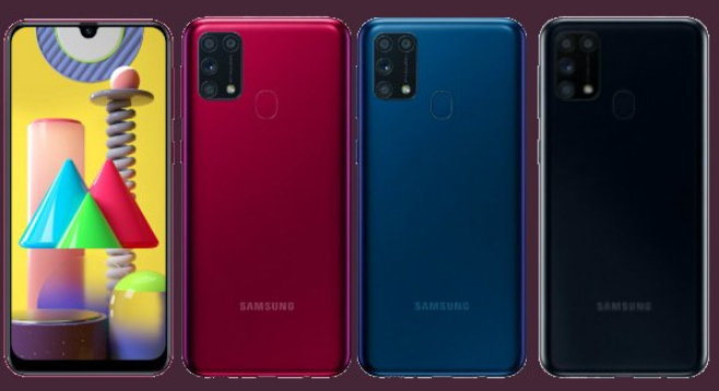 三星Galaxy M31将采用塑料一体式机身设计提供三种颜色