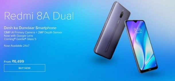 Redmi 8A Dual现在在印度公开发售