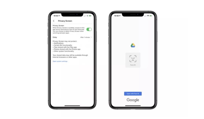 iOS上的Google云端硬盘应用获得了Face ID和Touch ID支持