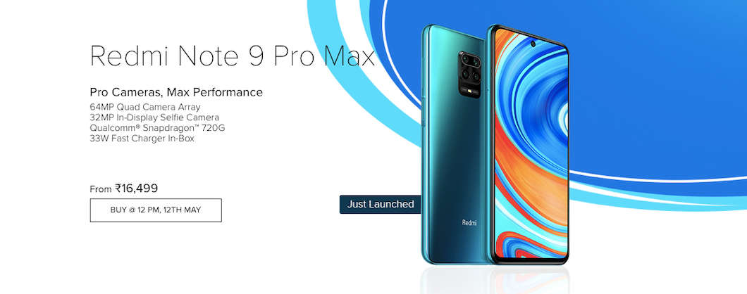 Redmi Note 9 Pro Max将于5月12日首次销售：印度价格，规格