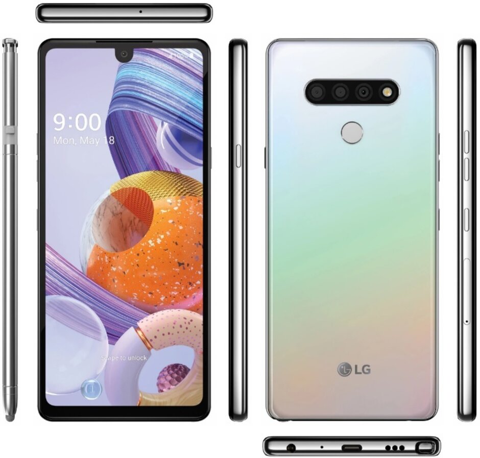 LG Stylo 6的渲染呈现泪滴状缺口，更薄的边框和更高的宽高比