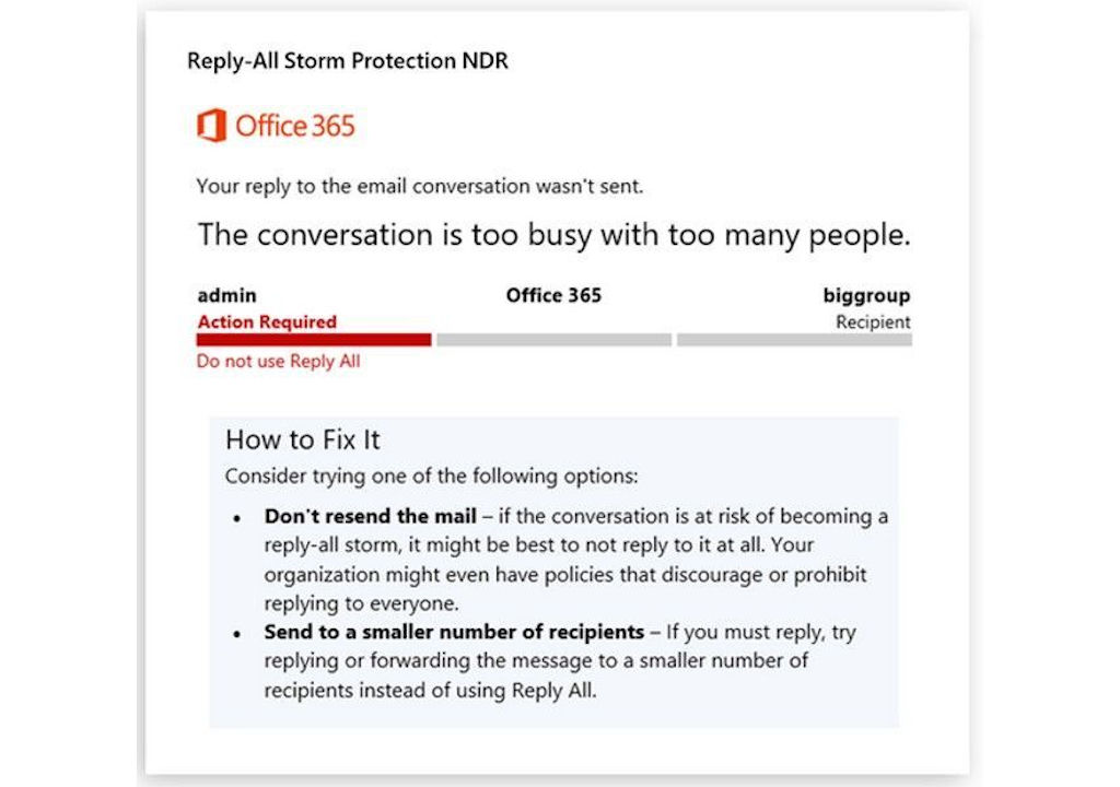 Office 365现在阻止了“答复所有电子邮件”风暴