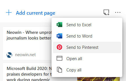 Microsoft Edge Canary通过Pinterest集成得到更新