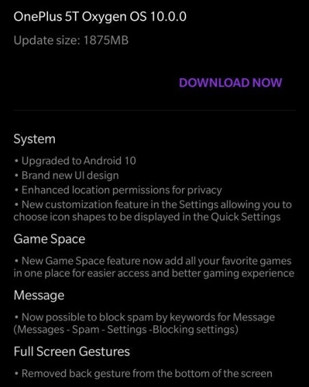 古老的OnePlus 5和OnePlus 5T获得现代的Android 10好东西