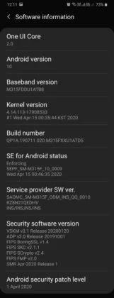 三星重新发布2020年4月版的Galaxy M31安全更新，其中第一个更新了部分设备