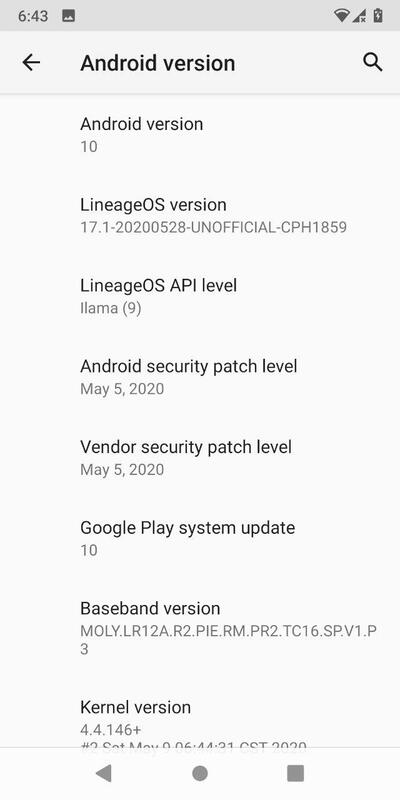 非官方的LineageOS 17.1将Android 10带入Realme 1