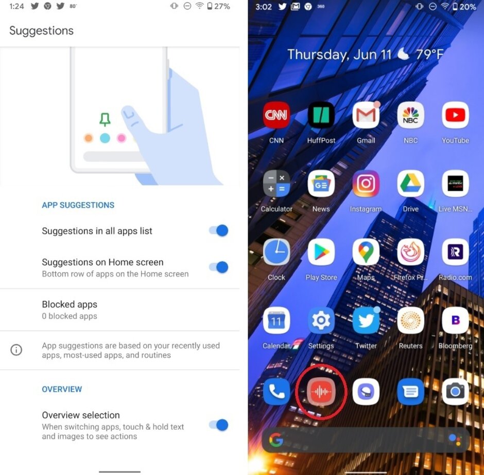 应用建议可通过Android 11 beta 1达到Pixel的主屏幕