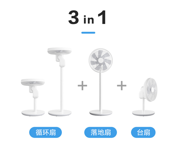 小米Smartmi两用直流逆变器无线风扇的售价为799日元（〜112美元）