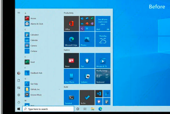 Microsoft Windows 10获得新的“开始”菜单