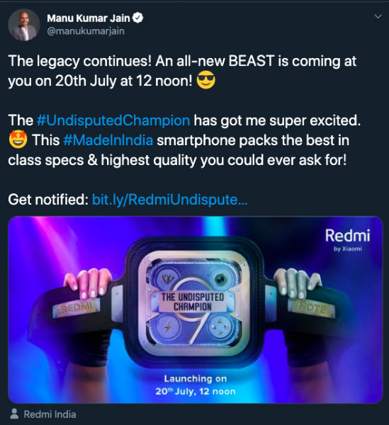 Redmi Note 9印度发布日期透露，将采用Realme Narzo 10