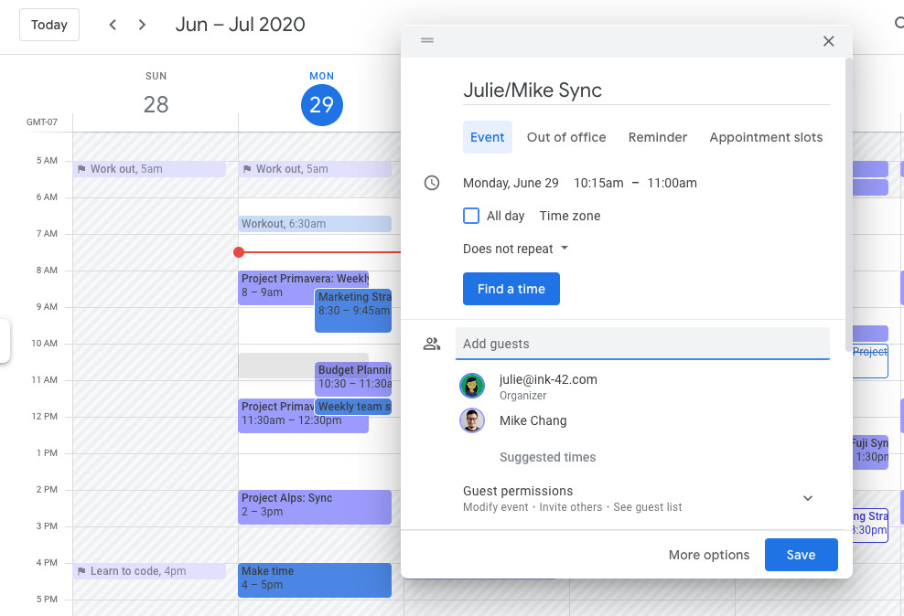 网络上的Google日历改进了事件设置用户界面