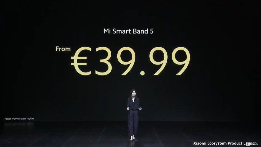 小米宣布Mi Smart Band 5为€39.99