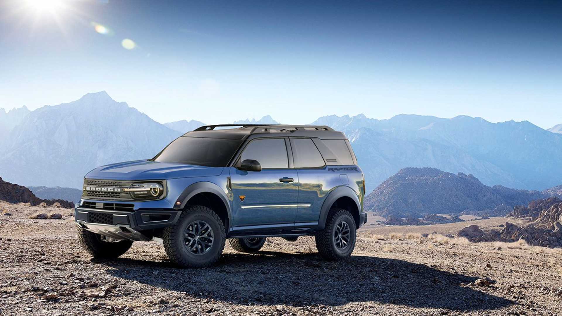 福特Bronco Sport 2门渲染，包括猛禽