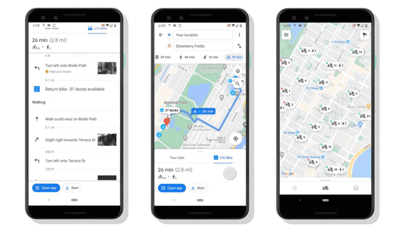 谷歌地图刚刚开启了更智能的共享单车导航
