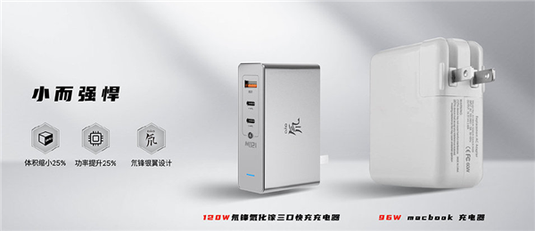 Nubia的120W GaN充电器比MacBook的96W适配器小25％，更时尚，功能更强大