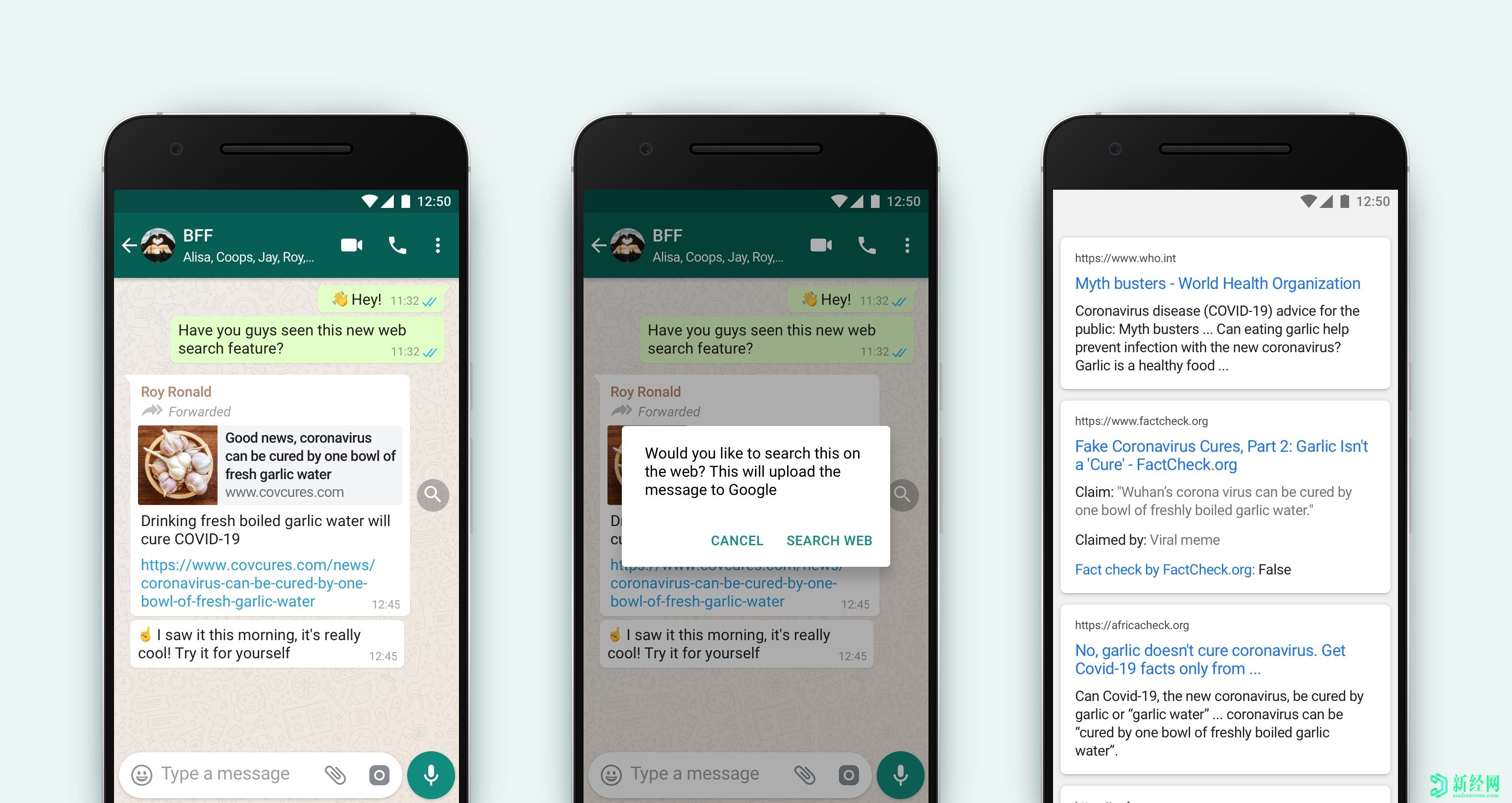 WhatsApp的新搜索功能可帮助事实检查病毒转发的消息
