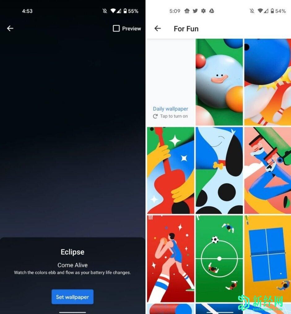  Google Pixel 4a动态壁纸“ Eclipse”跟踪手机的电池寿命