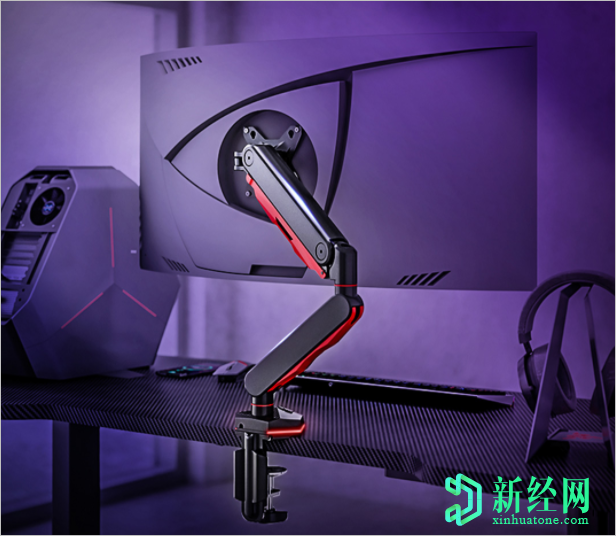 小米推出了人体工学设计，360°旋转的游戏显示器支架